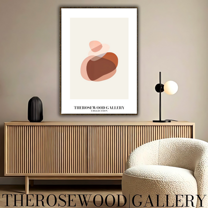 Contemporary Minimalist Line Art Print | Instant Digital Download | Abstract Cercle Illustration | Warm Terracotta Palette | Modern Home Poster