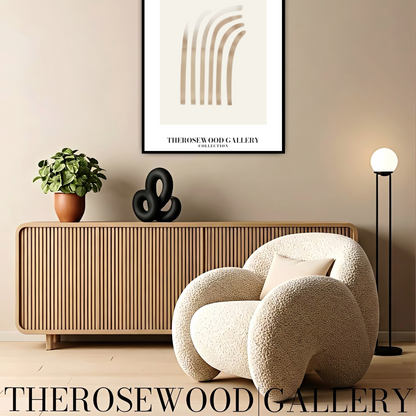 Wandkunst | Digitales Gemälde herunterladen | Neutrales Wohndesign | Moderner abstrakter Bogen | Druckbare gedämpfte Palette | Minimalistisches Poster