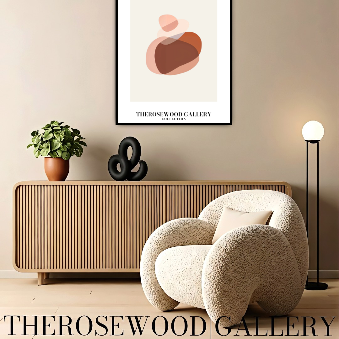 Contemporary Minimalist Line Art Print | Instant Digital Download | Abstract Cercle Illustration | Warm Terracotta Palette | Modern Home Poster