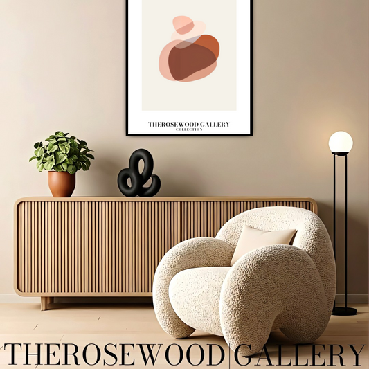 Contemporary Minimalist Line Art Print | Instant Digital Download | Abstract Cercle Illustration | Warm Terracotta Palette | Modern Home Poster