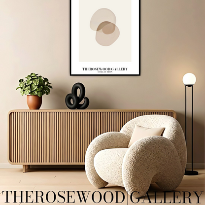 Impression minimaliste aux tons clairs | Décoration murale à télécharger instantanément | Décoration de chambre neutre | Cercles géométriques abstraits | Gris-taupe imprimable