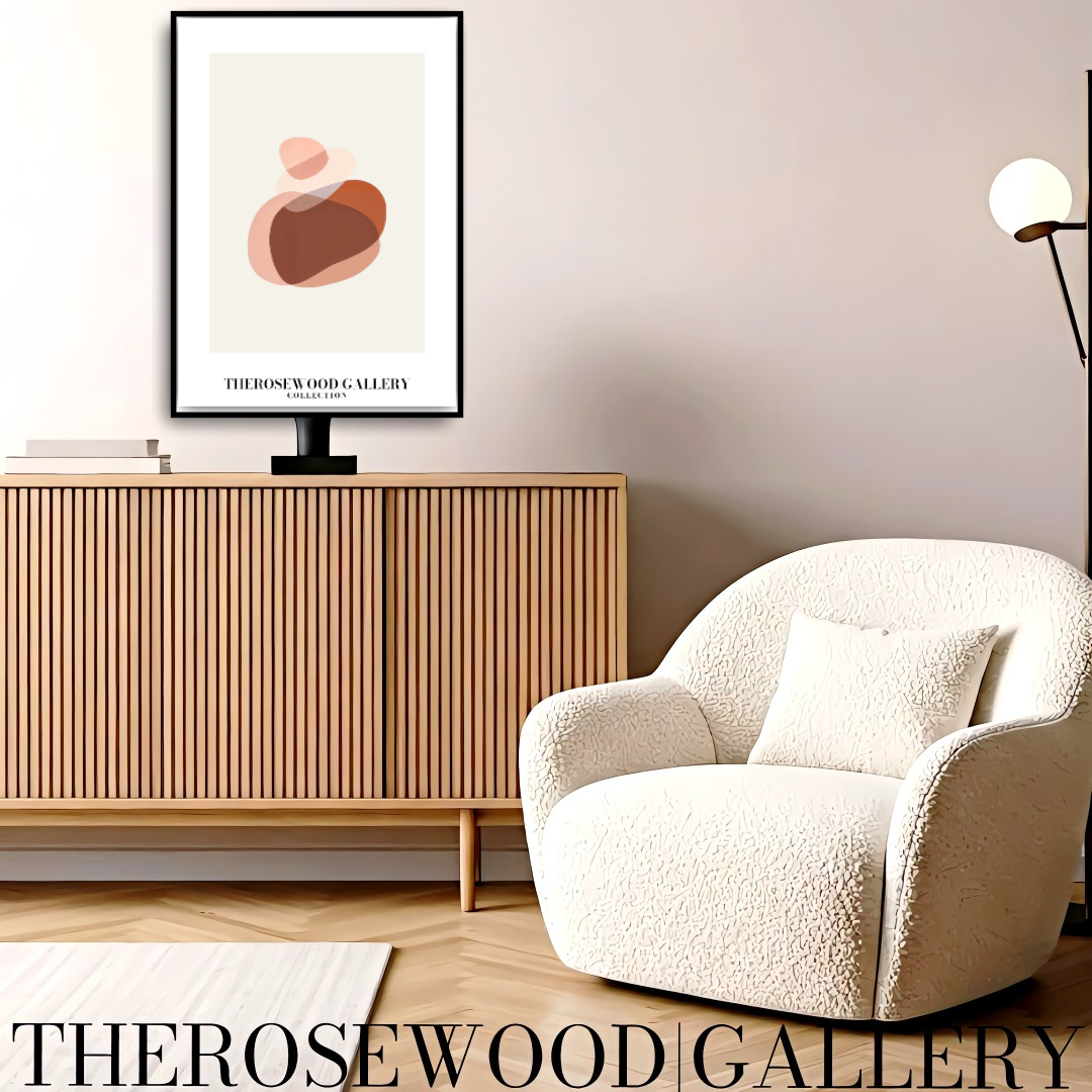 Contemporary Minimalist Line Art Print | Instant Digital Download | Abstract Cercle Illustration | Warm Terracotta Palette | Modern Home Poster