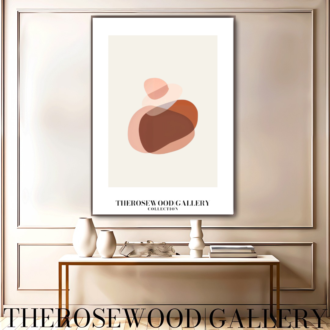 Contemporary Minimalist Line Art Print | Instant Digital Download | Abstract Cercle Illustration | Warm Terracotta Palette | Modern Home Poster