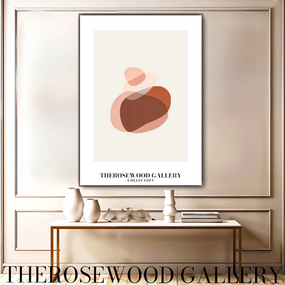 Contemporary Minimalist Line Art Print | Instant Digital Download | Abstract Cercle Illustration | Warm Terracotta Palette | Modern Home Poster