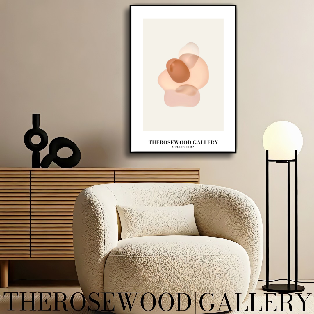 Contemporary Circle Art | Digital Download | Neutral Bedroom Decor | Layered Circular Motifs | Gentle Pastel Palette | Abstract Poster