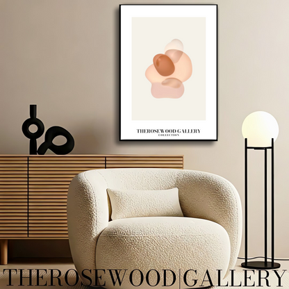 Contemporary Circle Art | Digital Download | Neutral Bedroom Decor | Layered Circular Motifs | Gentle Pastel Palette | Abstract Poster