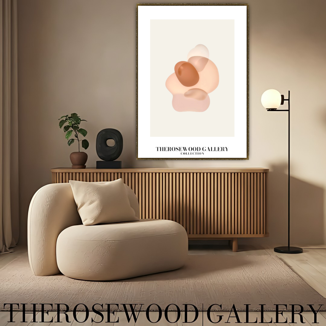 Contemporary Circle Art | Digital Download | Neutral Bedroom Decor | Layered Circular Motifs | Gentle Pastel Palette | Abstract Poster