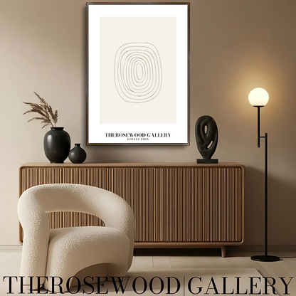 Minimalist Drawing Digital Print | Instant Office Art Download | Neutral Abstract Decor | Fine Line Design | Beige Modern Art Poster