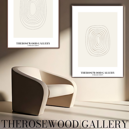 Minimalist Drawing Digital Print | Instant Office Art Download | Neutral Abstract Decor | Fine Line Design | Beige Modern Art Poster