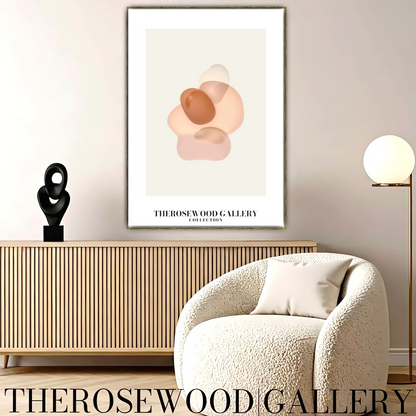 Contemporary Circle Art | Digital Download | Neutral Bedroom Decor | Layered Circular Motifs | Gentle Pastel Palette | Abstract Poster