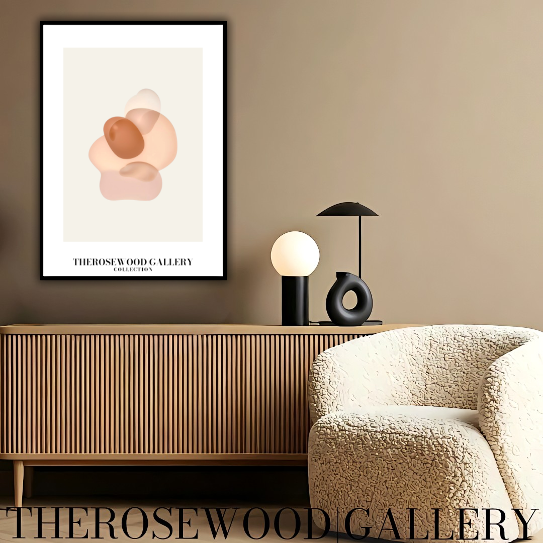 Contemporary Circle Art | Digital Download | Neutral Bedroom Decor | Layered Circular Motifs | Gentle Pastel Palette | Abstract Poster