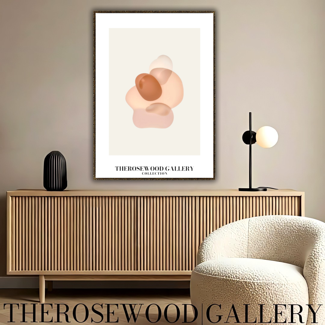 Contemporary Circle Art | Digital Download | Neutral Bedroom Decor | Layered Circular Motifs | Gentle Pastel Palette | Abstract Poster