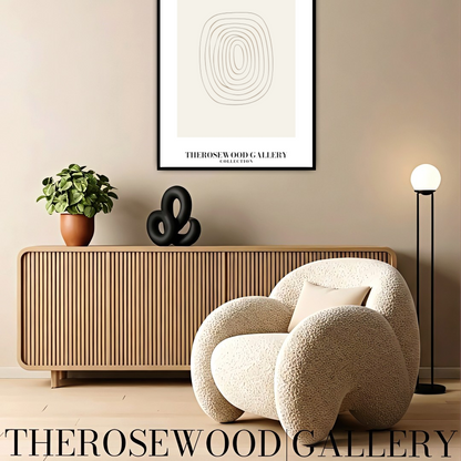 Minimalist Drawing Digital Print | Instant Office Art Download | Neutral Abstract Decor | Fine Line Design | Beige Modern Art Poster
