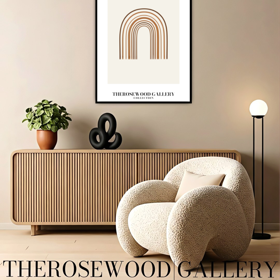 Art minimaliste en arc | Art numérique à télécharger instantanément | Décoration neutre pour la maison et le bureau | Nuances de brun chaud | Affiche moderne et chic