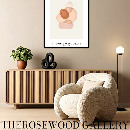 Contemporary Circle Art | Digital Download | Neutral Bedroom Decor | Layered Circular Motifs | Gentle Pastel Palette | Abstract Poster
