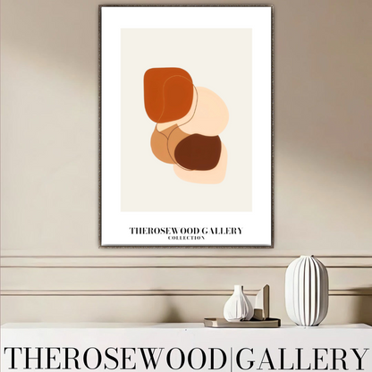 Instant Digital Wall Art | Red-Brick Cream Living Room Decor | Warm Tones Abstract Pattern | Soft Earthy Colors | Modern Print