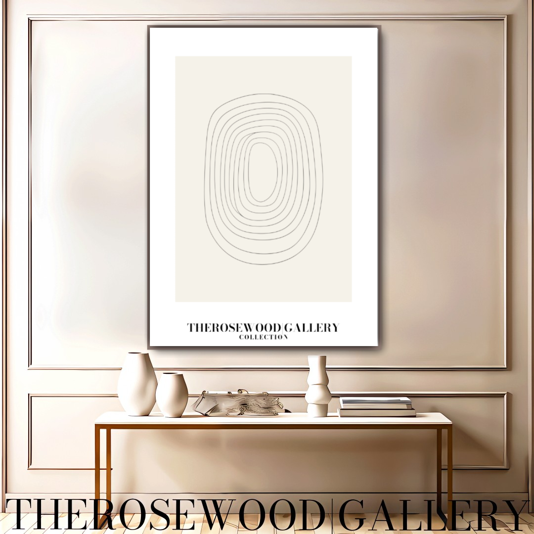 Neutraler Kunstdruck | Sofortiges digitales Kunstwerk | Dezente Büro-Wanddekoration | Skizze feiner schwarzer Kreislinien | Stilvolles modernes Poster