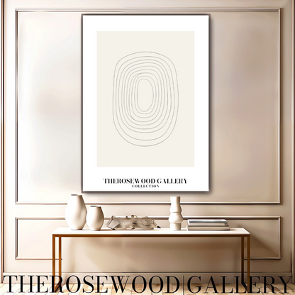Neutraler Kunstdruck | Sofortiges digitales Kunstwerk | Dezente Büro-Wanddekoration | Skizze feiner schwarzer Kreislinien | Stilvolles modernes Poster
