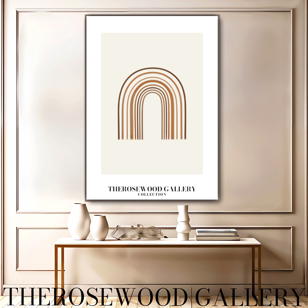 Art minimaliste en arc | Art numérique à télécharger instantanément | Décoration neutre pour la maison et le bureau | Nuances de brun chaud | Affiche moderne et chic