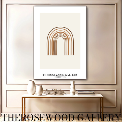 Art minimaliste en arc | Art numérique à télécharger instantanément | Décoration neutre pour la maison et le bureau | Nuances de brun chaud | Affiche moderne et chic