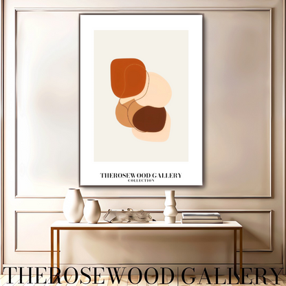 Instant Digital Wall Art | Red-Brick Cream Living Room Decor | Warm Tones Abstract Pattern | Soft Earthy Colors | Modern Print
