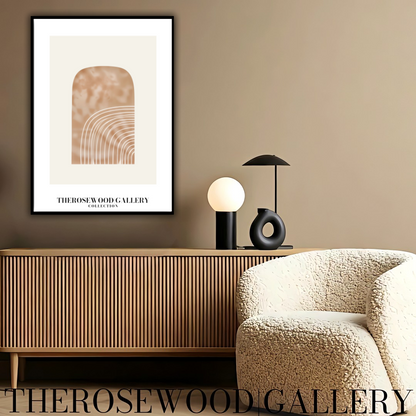 Fine White Line | Abstract Poster | Digital Geometric Print | Cozy Home Aesthetic | Warm Hues | Modern Artistic Wall Art