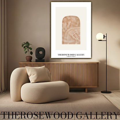 Fine White Line | Abstract Poster | Digital Geometric Print | Cozy Home Aesthetic | Warm Hues | Modern Artistic Wall Art