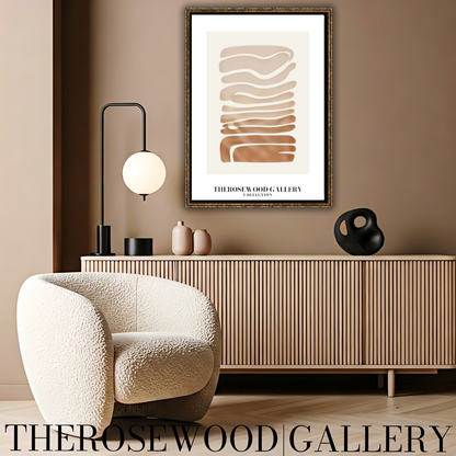 Abstrakter minimalistischer Kunstdruck | Taupe-Farbverlauf | Sofort herunterladbares Poster | Geometrische Komposition | Warme Farbtöne | Elegantes Dekor