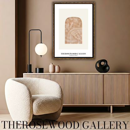 Fine White Line | Abstract Poster | Digital Geometric Print | Cozy Home Aesthetic | Warm Hues | Modern Artistic Wall Art