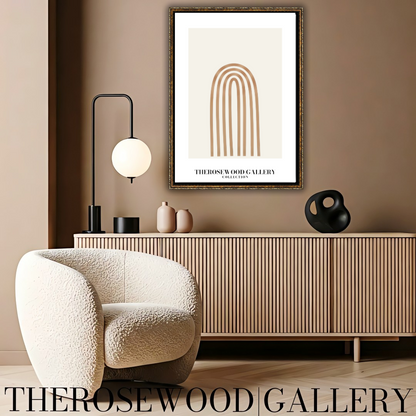 Arc géométrique neutre | Décoration murale à lignes | Art numérique minimaliste | Impression abstraite moderne | Affiche élégante pour la maison
