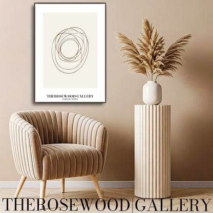 Soft Gold Contours | Modern Lines Abstract Print | Digital Drawing | Home Decor | Beige Tones | Contemporary Wall | Artful Living Space
