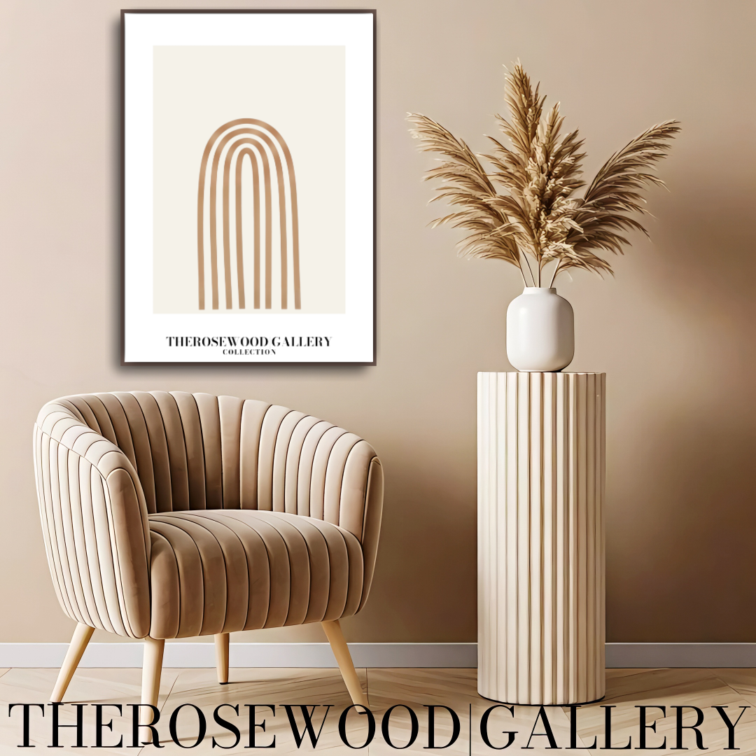 Arc géométrique neutre | Décoration murale à lignes | Art numérique minimaliste | Impression abstraite moderne | Affiche élégante pour la maison