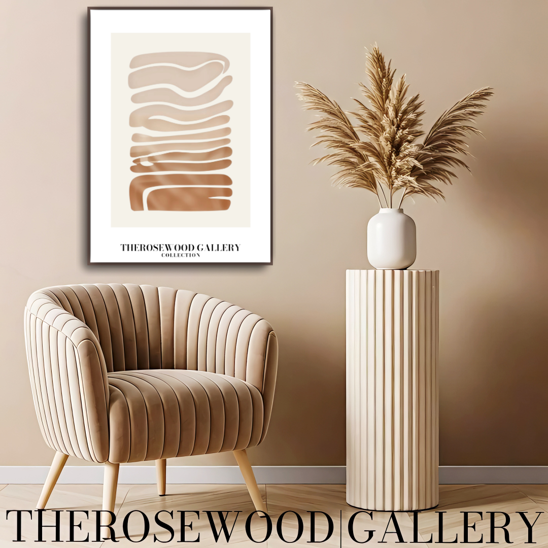 Abstrakter minimalistischer Kunstdruck | Taupe-Farbverlauf | Sofort herunterladbares Poster | Geometrische Komposition | Warme Farbtöne | Elegantes Dekor