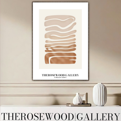 Abstrakter minimalistischer Kunstdruck | Taupe-Farbverlauf | Sofort herunterladbares Poster | Geometrische Komposition | Warme Farbtöne | Elegantes Dekor