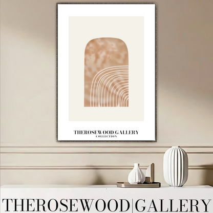 Fine White Line | Abstract Poster | Digital Geometric Print | Cozy Home Aesthetic | Warm Hues | Modern Artistic Wall Art