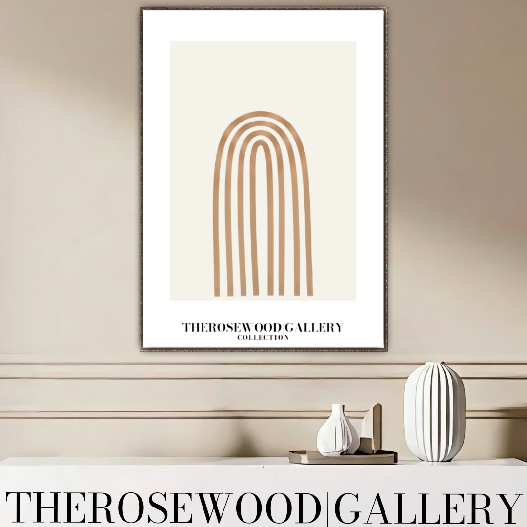 Arc géométrique neutre | Décoration murale à lignes | Art numérique minimaliste | Impression abstraite moderne | Affiche élégante pour la maison