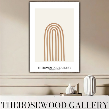 Arc géométrique neutre | Décoration murale à lignes | Art numérique minimaliste | Impression abstraite moderne | Affiche élégante pour la maison