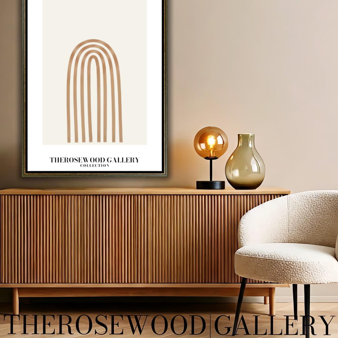Arc géométrique neutre | Décoration murale à lignes | Art numérique minimaliste | Impression abstraite moderne | Affiche élégante pour la maison