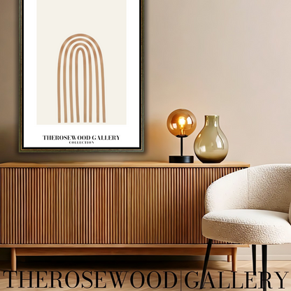 Arc géométrique neutre | Décoration murale à lignes | Art numérique minimaliste | Impression abstraite moderne | Affiche élégante pour la maison