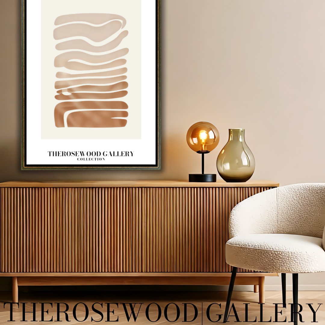 Abstrakter minimalistischer Kunstdruck | Taupe-Farbverlauf | Sofort herunterladbares Poster | Geometrische Komposition | Warme Farbtöne | Elegantes Dekor