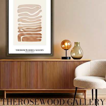 Abstrakter minimalistischer Kunstdruck | Taupe-Farbverlauf | Sofort herunterladbares Poster | Geometrische Komposition | Warme Farbtöne | Elegantes Dekor
