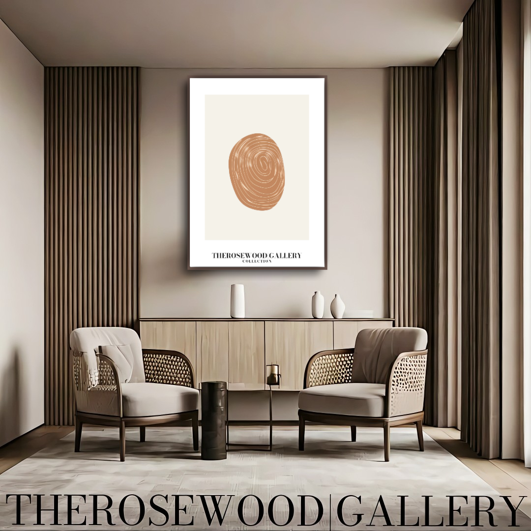 Zeitgenössischer neutraler Kunstdruck | Digitaler Bleistift mit weißem Strich | Minimalistisches ovales Design | Sofort-Download | Zen-Dekor | Modernes Wandposter
