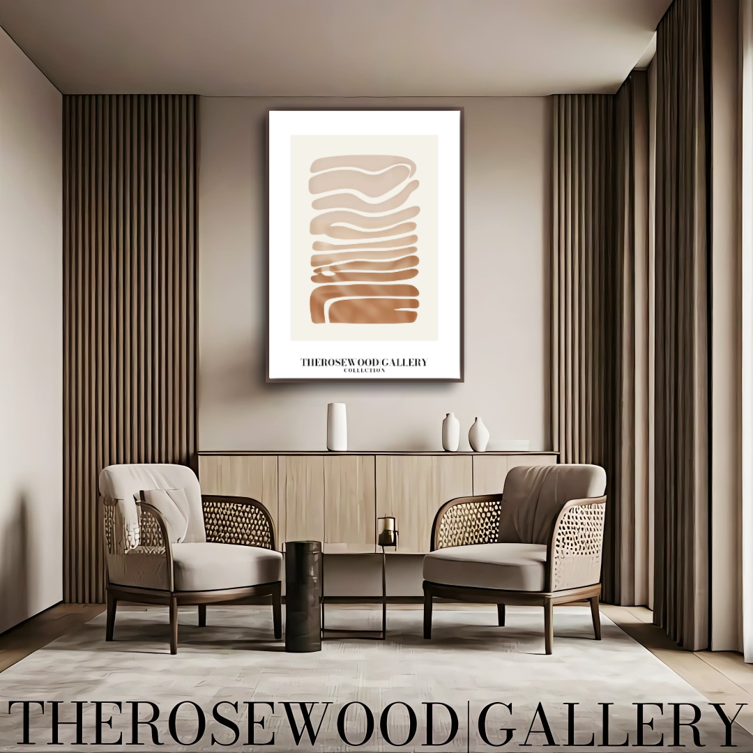 Abstrakter minimalistischer Kunstdruck | Taupe-Farbverlauf | Sofort herunterladbares Poster | Geometrische Komposition | Warme Farbtöne | Elegantes Dekor