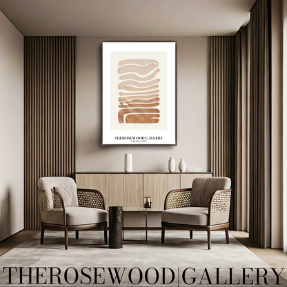 Abstrakter minimalistischer Kunstdruck | Taupe-Farbverlauf | Sofort herunterladbares Poster | Geometrische Komposition | Warme Farbtöne | Elegantes Dekor