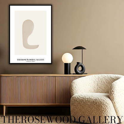 Contemporary Abstract Wall Art | Digital Geometric Design | Neutral Tones | Minimalist Aesthetic | Inviting Home Gallery