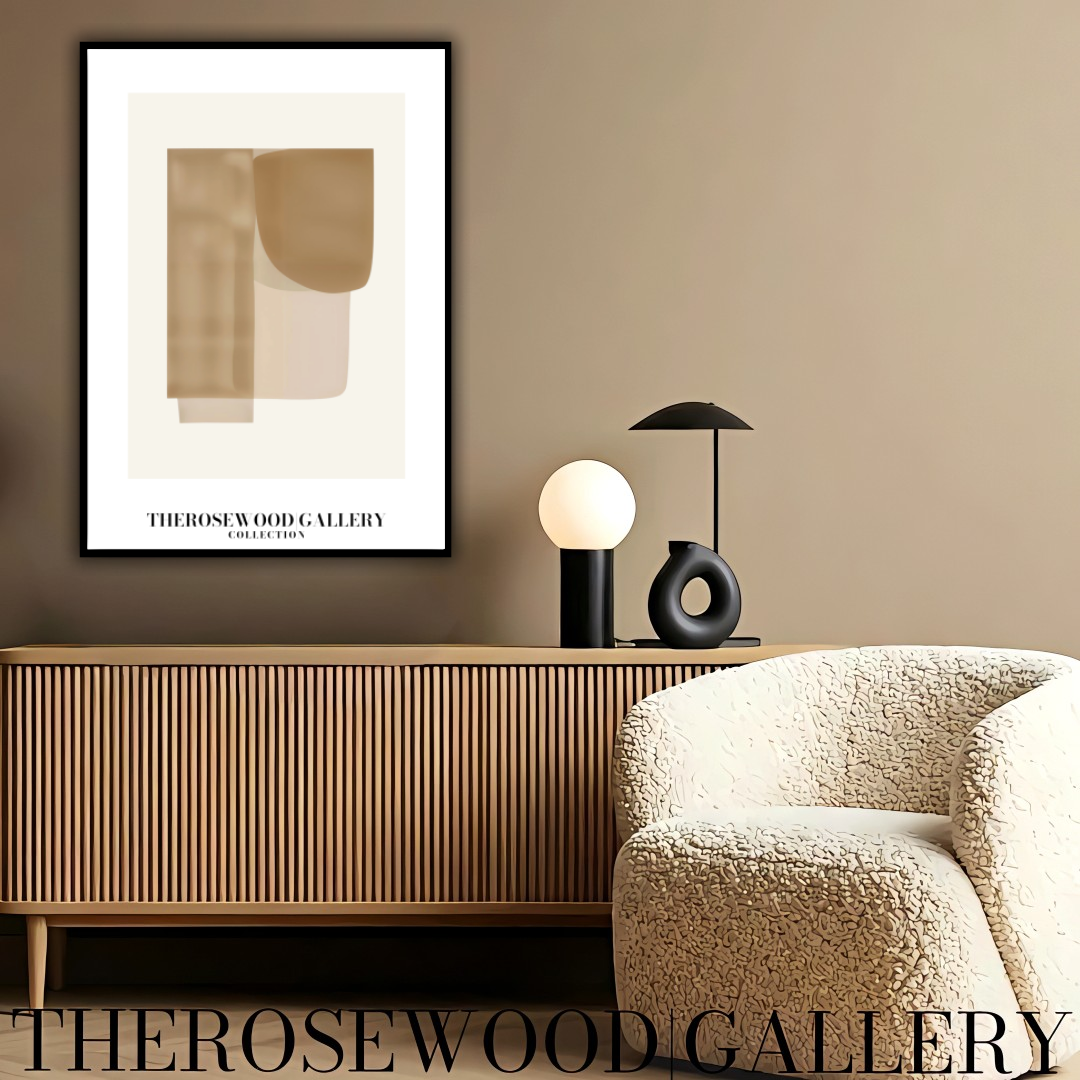 Modern Minimalist Abstract Print | Digital Wall Art | Warm Neutrals | Elegant Composition | Cozy Contemporary Decor