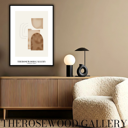 Elegant Black Lines | Contemporary Abstract Print | Square Digital Design | Warm Tones | Minimalist Wall Art | Cozy Home Gallery