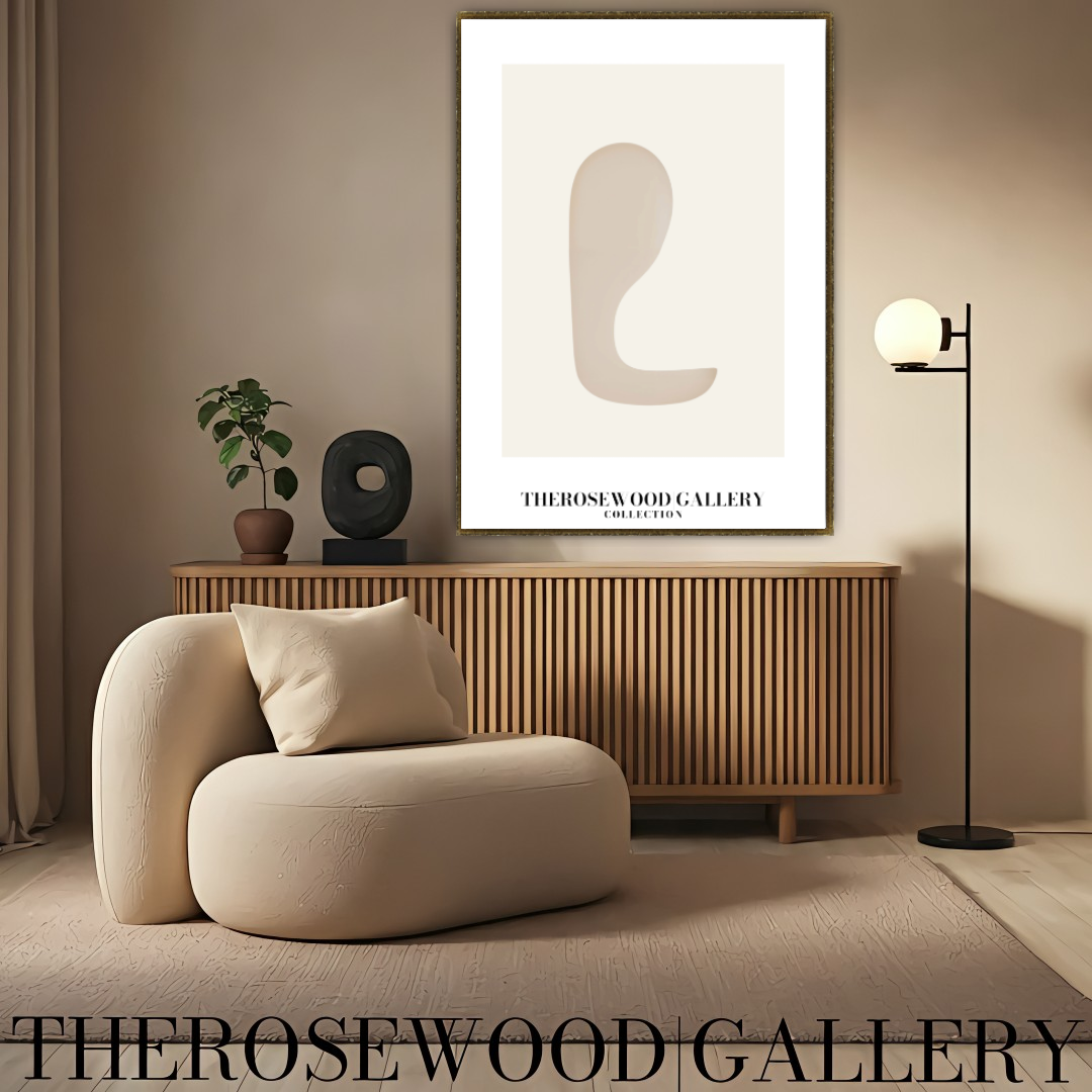 Contemporary Abstract Wall Art | Digital Geometric Design | Neutral Tones | Minimalist Aesthetic | Inviting Home Gallery