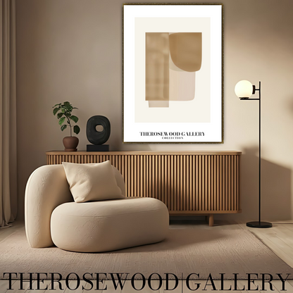 Modern Minimalist Abstract Print | Digital Wall Art | Warm Neutrals | Elegant Composition | Cozy Contemporary Decor