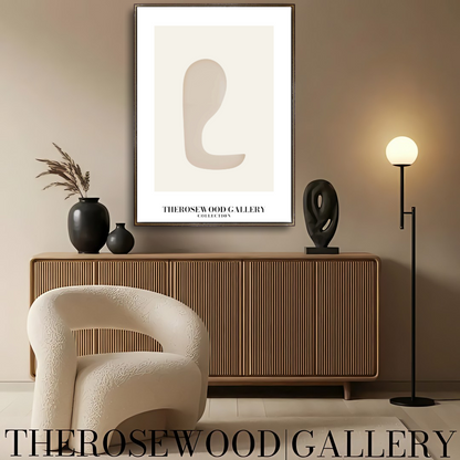 Contemporary Abstract Wall Art | Digital Geometric Design | Neutral Tones | Minimalist Aesthetic | Inviting Home Gallery